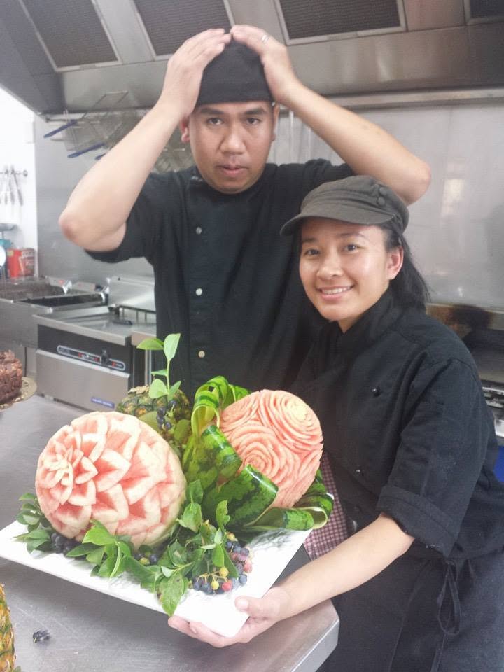 Carl and Ave as chefs