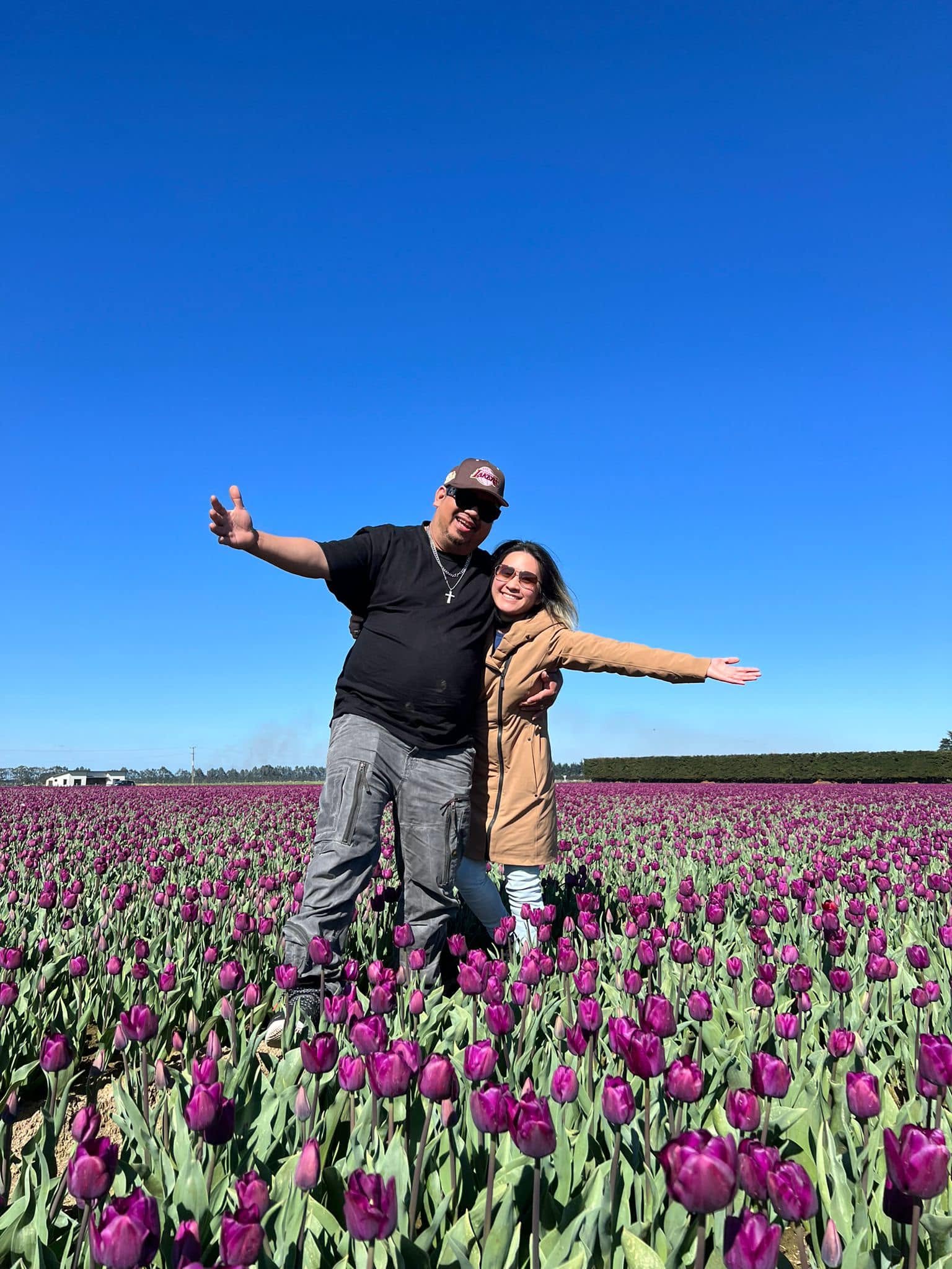 Carl and Ave together among flowers